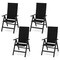 Costway 1/2/4 PCS Patio Folding Chair Outdoor Chairs with Padded Seat, Adjustable Backrest Black